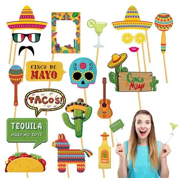 Реквизит для карнавала, Мексиканский карнавальный реквизит, Карнавальный реквизит для фотобудки с музыкальными инструментами, шляпы-кактусы для домашней вечеринки