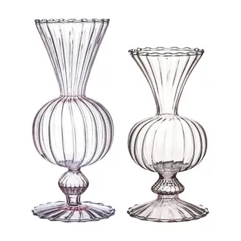 Прозрачная стеклянная ваза для цветов, гидропонная ваза для растений Nordic, прозрачная бутылка для растений, домашняя круглая ваза, центральное место для букетов цветов