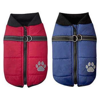 Зимнее пальто для собак, одежда для собак, водонепроницаемая ветрозащитная куртка для собак, теплый большой жилет для собак, для холодной погоды, флисовая куртка для кошек, Светоотражающий