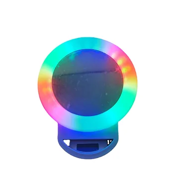 Светодиодное кольцо для селфи для объектива мобильного телефона, портативная красочная RGB-вспышка для мобильного телефона YouTube, живое заполняющее освещение