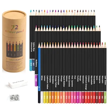 72 цвета, цветные карандаши для взрослых, книжка-раскраска, мягкая сердцевина для художников яркого цвета, идеально подходит для рисования, раскрашивания эскизов.
