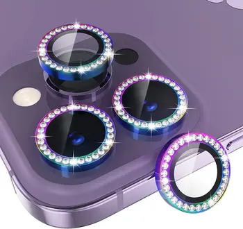 Блестящий бриллиант, стразы, защита объектива камеры для iPhone 14 Pro Max Plus 13 12 Mini 11, защитная пленка из закаленного стекла