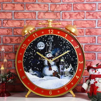 Рождественские украшения Снежные часы Украшения с подсветкой Музыка Может воспроизводить 8 рождественских музыкальных часов снеговика