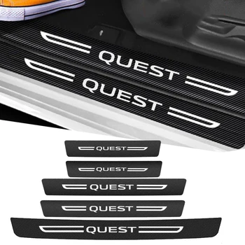Накладки на Педаль Двери Автомобиля из Углеродного Волокна для Nissan Quest Логотип Авто Дверной Порог Порог Защитные Наклейки На Задний Бампер Багажника
