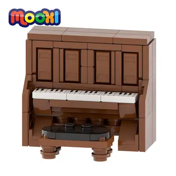 MOOXI City Furniture Средневековая модель пианино, конструкторы, обучающая детская игрушка для детей, подарочные строительные кирпичи, сборные детали MOC4080