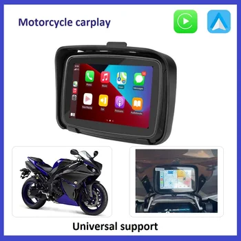 Портативный мотоциклетный 5-дюймовый ЖК-дисплей для беспроводной связи Apple Carplay Moto Screen Android Auto Car Play GPS IPX7 Водонепроницаемый монитор