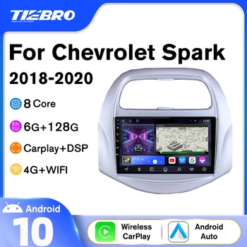TIEBRO Android10 Автомагнитола Для Chevrolet Spark Beat 2018-2020 IPS Экран Авто Стерео GPS 1280*720P DSP Carplay Мультимедийный Плеер