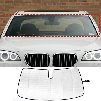 Для BMW 7 серии F01 F02 F03 F04 2009-2014 Алюминиевая фольга Серебристый автомобильный Козырек от солнца Аксессуары для защиты автомобиля