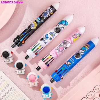Шариковая ручка 0,5 мм с мультяшным астронавтом, школьные канцелярские принадлежности Papelaria Escolar, Разноцветные ручки, Красочная заправка