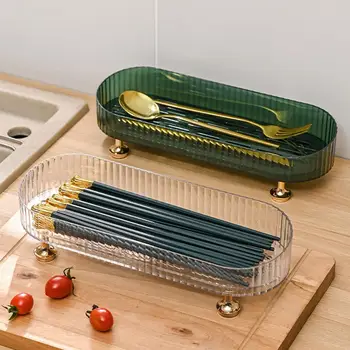 Минималистичная Прочная Прозрачная подставка для палочек для еды и вилок, удобная подставка для хранения, легко моющиеся кухонные принадлежности
