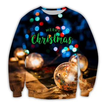 Базовые джемперы свободного кроя, вязаные крючком Пуловеры с длинным рукавом, круглый вырез в рождественском стиле, праздничный наряд