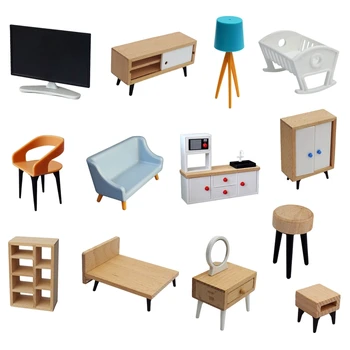 Миниатюрный мебельный шкаф, стул, аксессуары для выпечки, детская игрушка для активного отдыха