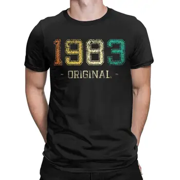 Оригинальная мужская футболка 1983 года рождения, 40-летние футболки для отдыха, футболка с коротким рукавом и круглым вырезом, хлопковая идея подарка, одежда