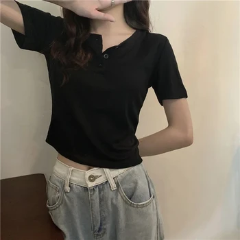 Женская одежда, футболки с короткими рукавами 2023, новая корейская версия, нишевые красивые футболки для похудения, женские летние топы для девочек, футболки