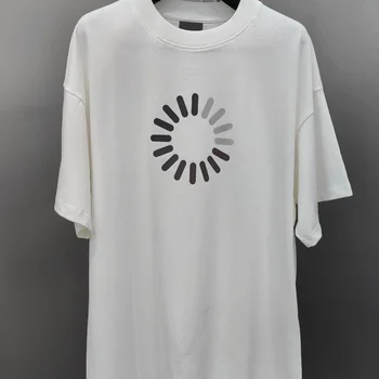Высококачественная хлопковая футболка с принтом Loading Icon 23SS, свободная повседневная рубашка унисекс с короткими рукавами, универсальная и модная.