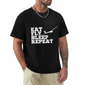 Футболка Eat Sleep Fly Repeat Shirt Idea Подарочная футболка черная футболка винтажная одежда футболки мужские