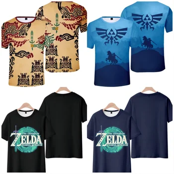 Летняя нижняя рубашка, свободная футболка с игрой Zelda Tears of The Kingdom, футболка с короткими рукавами для мужчин и женщин