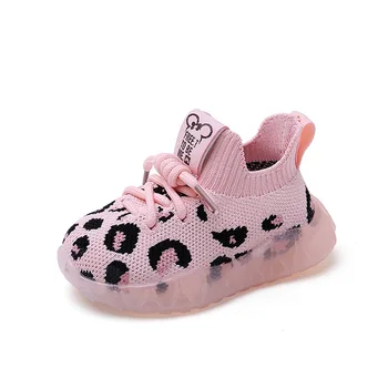 Детские кроссовки Спортивная обувь для малышей Мягкая дышащая беговая вязаная детская Милая обувь для мальчиков и девочек-коров Легкая обувь из кокоса