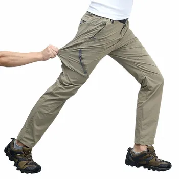 Мужские эластичные дышащие брюки, многофункциональные эластичные ультратонкие длинные брюки, водонепроницаемые тактические брюки-карго, большие размеры 7XL 8XL