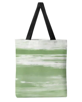 Абстрактная зеленая текстура, вместительная женская холщовая сумка для покупок, многоразовые Эко-сумки на плечо для студентов