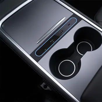 Для Tesla Model 3 Y 21-23 27 Вт Быстрое зарядное устройство USB-шунтирующий концентратор Интеллектуальная док-станция Автомобильный адаптер с разветвителем питания