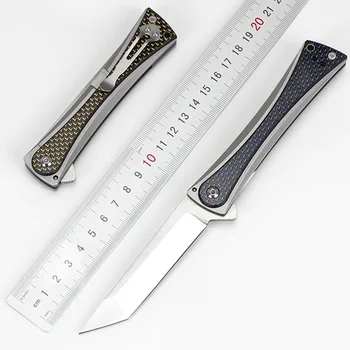 Складной карманный нож с Т-образной головкой, Ручной инструмент для самообороны EDC из стали D2, Синяя проволока, титановая ручка, ножи-флипперы
