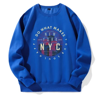 Делай то, что радует твою душу, Нью-Йорк, Estd 1983, Мужская флисовая теплая уличная одежда, Повседневные модные пуловеры с круглым вырезом, Свободные, с капюшоном