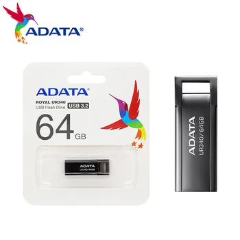 100% Оригинальный USB-накопитель ADATA ROYAL UR340 32 ГБ 64 ГБ 128 ГБ Высокоскоростной USB 3,2 Флешки Mini U Stick Pen Drive Memory Stick