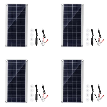 Портативная солнечная панель мощностью 4X300 Вт, двойная быстрая зарядка через USB 12 /5V DC, водонепроницаемое аварийное зарядное устройство для наружного аккумулятора