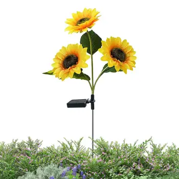 Солнечные фонари Sunflower, уличные водонепроницаемые фонари на солнечной энергии, водонепроницаемые декоративные лампы IP 65 для внутреннего дворика, сада