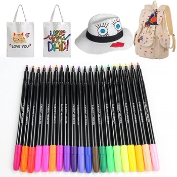 24 Цвета/набор Водонепроницаемый Цветной тканевый маркер для текстиля, Перманентная ручка для одежды 