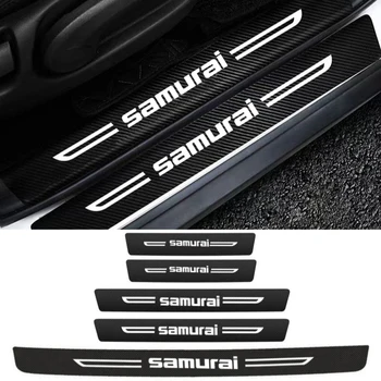 Защитная накладка на порог автомобиля для Suzuki SAMURAI с логотипом SWIFT GRAND VITARA IGNIS JIMNY, защита заднего бампера багажника, наклейки на порог