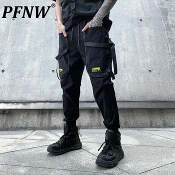 PFNW Весенне-осенняя мужская повседневная технологичная одежда, брюки-карандаш, Функциональная уличная одежда, темная одежда, дизайнерские брюки с завязками 12A8313