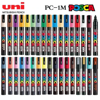 Маркер Uni Posca PC-1M Акриловая водонепроницаемая Перманентная краска для граффити, ручка для рок-кружки, керамики, стекла, дерева, ткани, принадлежности для рисования