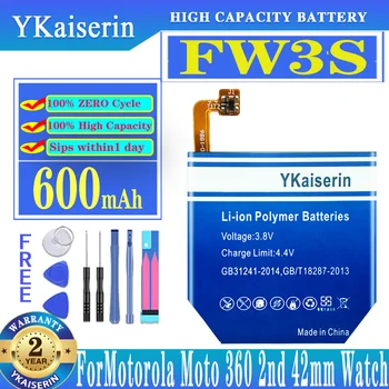 YKaiserin FW3S FW3L Аккумулятор для Motorola Moto 360 2nd 42 мм/moto 360 2nd 46 мм SNN5962A Watch Bateria + Бесплатные Инструменты