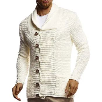 Мужской свитер Кардиган, осенне-зимний новый однотонный повседневный свитер большого размера в стиле Ямамото