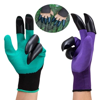 Перчатки для посадки, Латексные перчатки для копания земли в саду, Садовые когти, Устойчивые к укусам, защитные водонепроницаемые перчатки, Дышащие