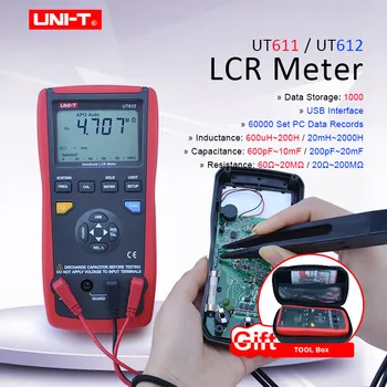 Измеритель автоматического диапазона UNI-T LCR серии UT611 UT612/параллельный коэффициент качества/потери/фазовый угол Измеритель индуктивности Емкости Сопротивления