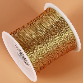 Серебристо-золотистый шнур с китайским узлом, струнный шнур для поделок ручной работы, инструмент для ручной строчки, нить для ручной строчки