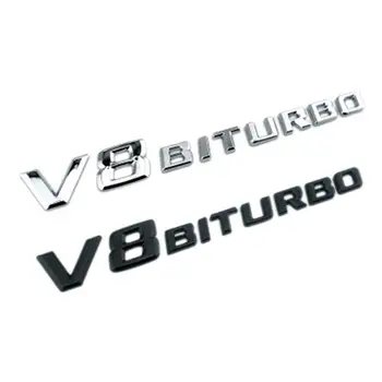 3D ABS автомобильная наклейка BITURBO Логотип Эмблема Значок Задняя сторона автомобиля-наклейка для укладки Benz BITURBO