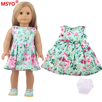 Платье с юбкой в цветочек, 18-дюймовая Американская кукольная одежда для девочек, комплект мини-трусиков Twinset, 43 см, кукла Реборн, игрушки для девочек нашего поколения.
