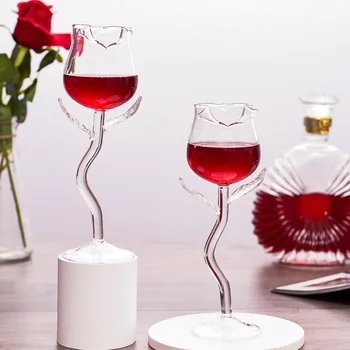 Бокал для вина, изысканная устойчивая основа, прозрачный бокал в форме розы, чашка для домашнего вина, Бокал для шампанского, красное вино, чувство дизайна вина