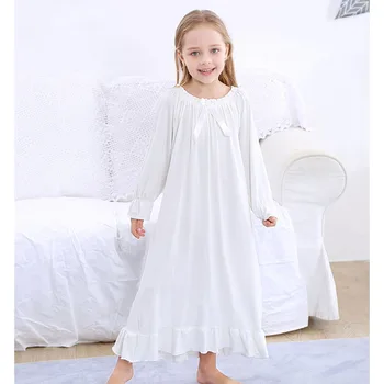 Детская одежда, Ночная рубашка, Весна-осень, Длинное платье Принцессы для девочек, Ночная рубашка, Мягкая ночная рубашка, Одежда для девочек, пижамы, Пижамы