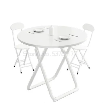 Складной круглый обеденный стол, дом, маленькая квартира, современный простой повседневный круглый стол, ресторан, комбинированный стол и стул