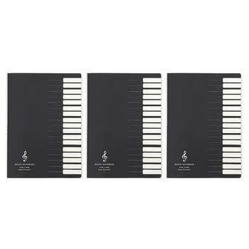 3X Пятистрочный Блокнот музыкальных нот Музыкальная вкладка Staff Stave Notebook