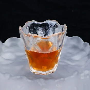 Чайные чашки в японском стиле, Чайные сервизы кунг-фу, Бытовые термостойкие прозрачные стеклянные чашки с рисунком золотого молотка