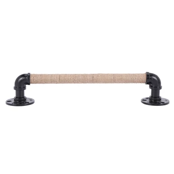 Мебельная ручка в индустриальном стиле, Раздвижные Деревянные дверные ручки для сарая, Черная антикварная Винтажная Европейская ручка из кованого железа