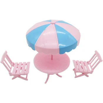 Стол для отдыха, пластиковые стулья, украшение для пляжного стола, миниатюрная модель мебели для дома, украшение для рабочего стола.