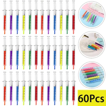 60 шт. шприц-маркер, флуоресцентные ручки, маркер, шариковая ручка