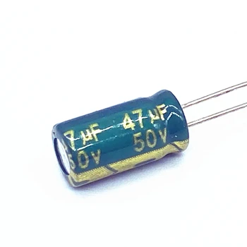 500 шт./лот высокочастотный низкоомный 50V 47UF алюминиевый электролитический конденсатор размером 6*12 47UF 50V 20%